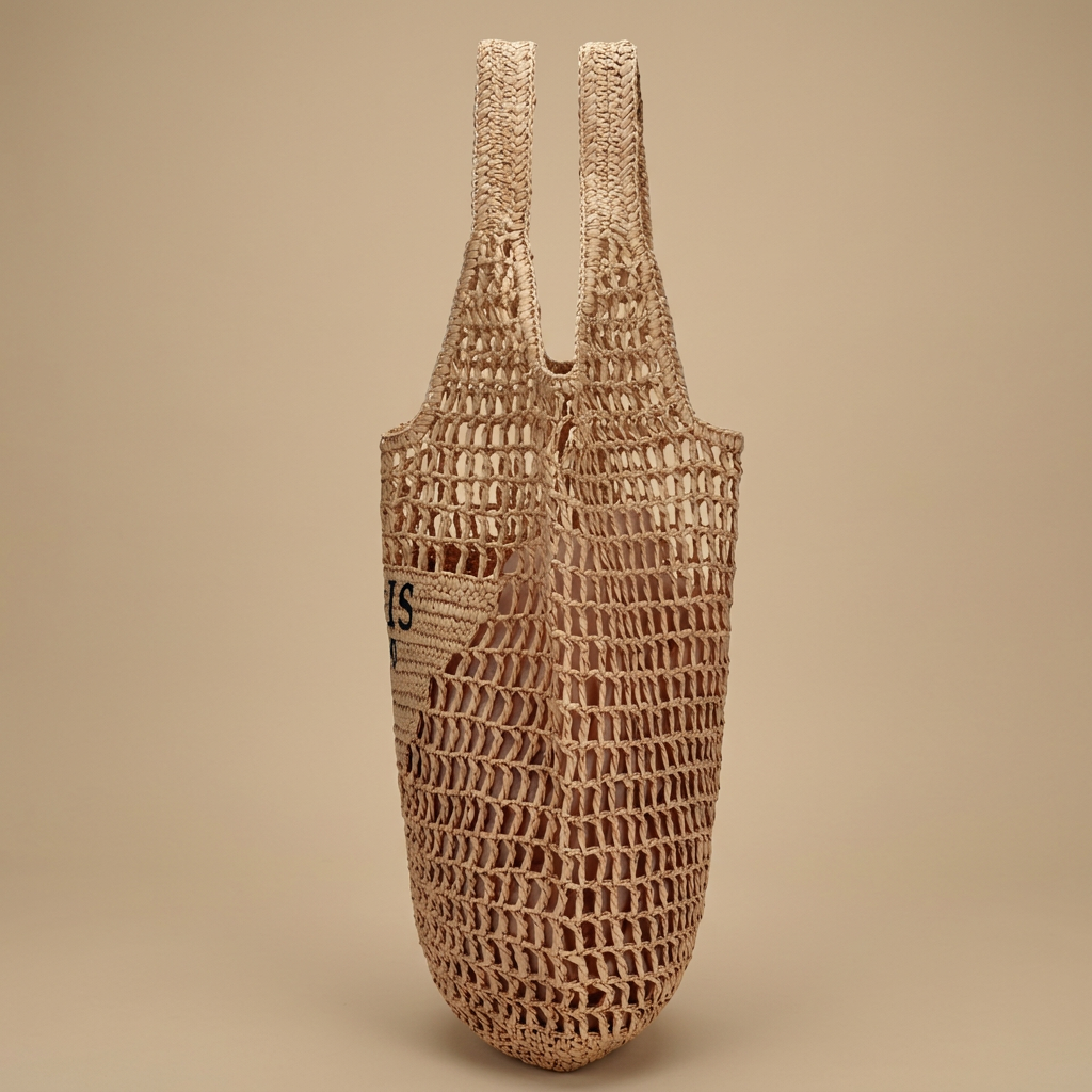Tote Bag Woven Mesh Straw