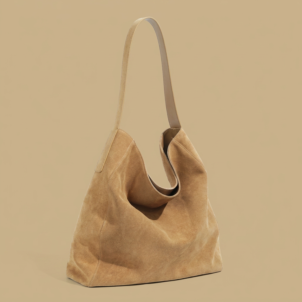 Hobo Bag with Suede Finish