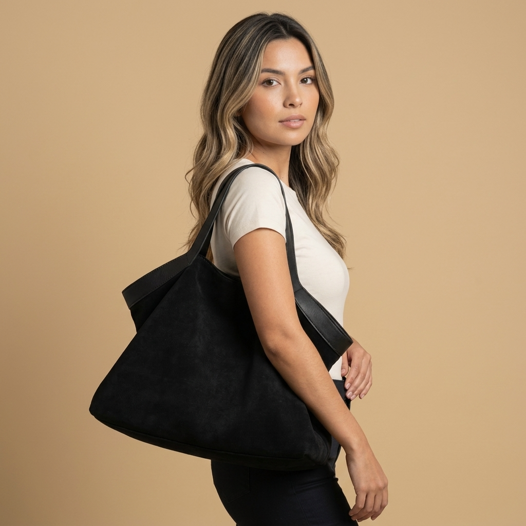 Tote Bag Large Suede Leather Handbag