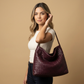 Hobo Bag Woven Suede Texture