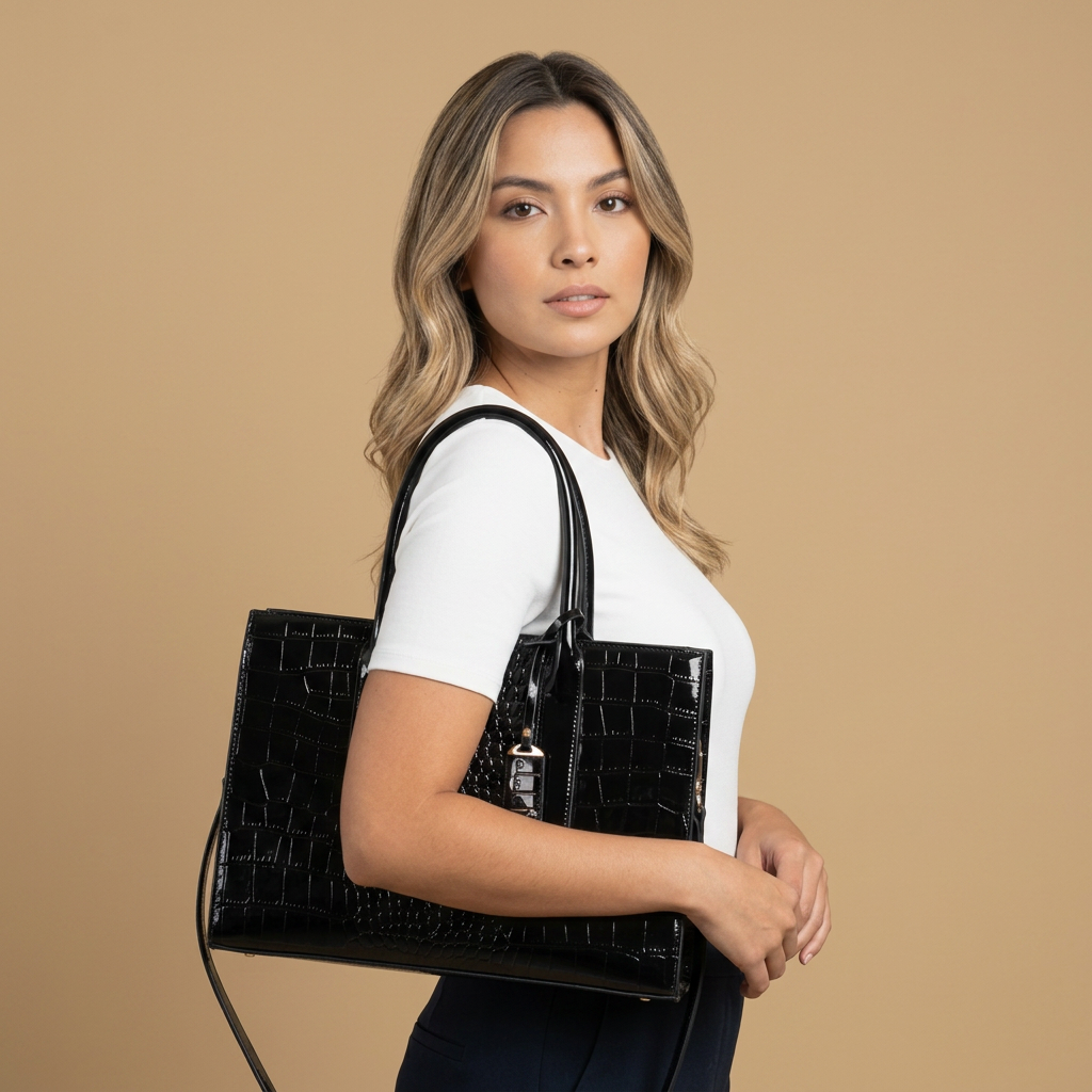 Tote Bag Croc Embossed Finish