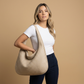 Hobo Bag Women Woven Leather Oversized Handbag