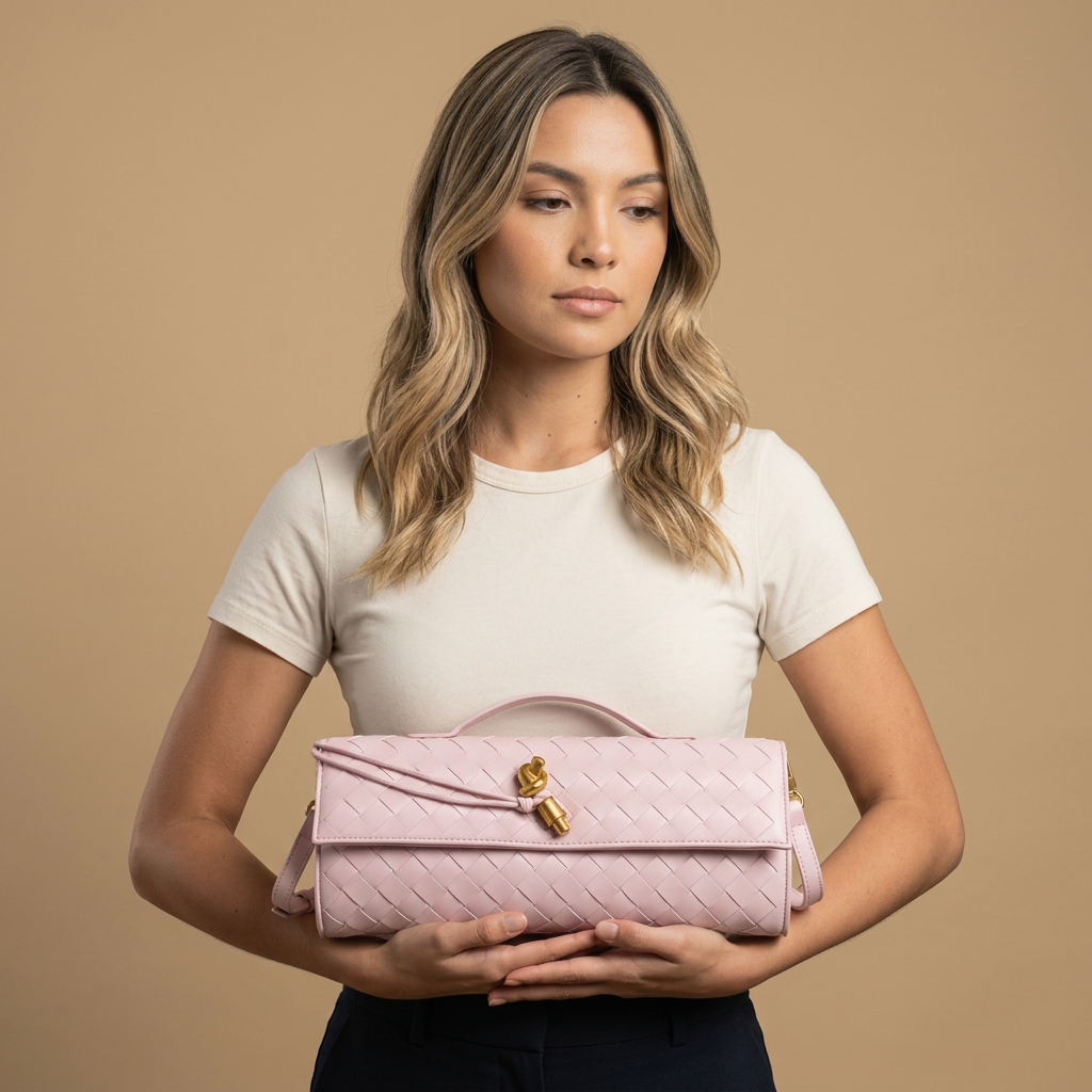 Crossbody Bag Woven Leather Clutch Handbag