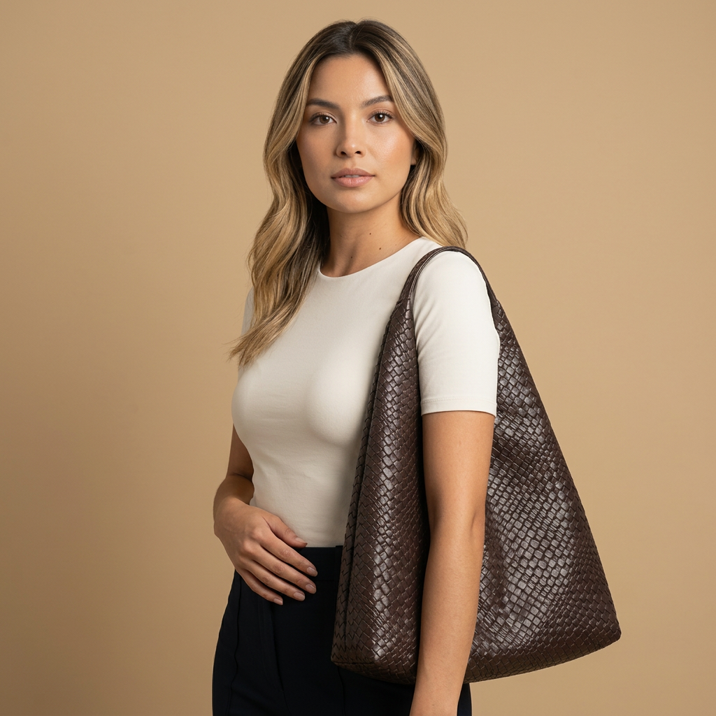 Tote Bag Woven Retro Silhouette