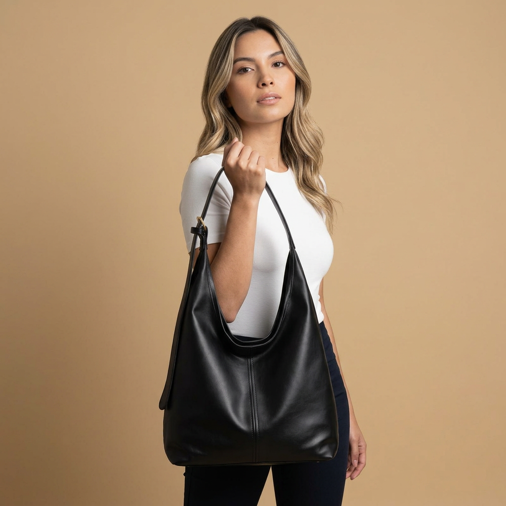 Hobo Bag Women Vegan Leather Work Handbag