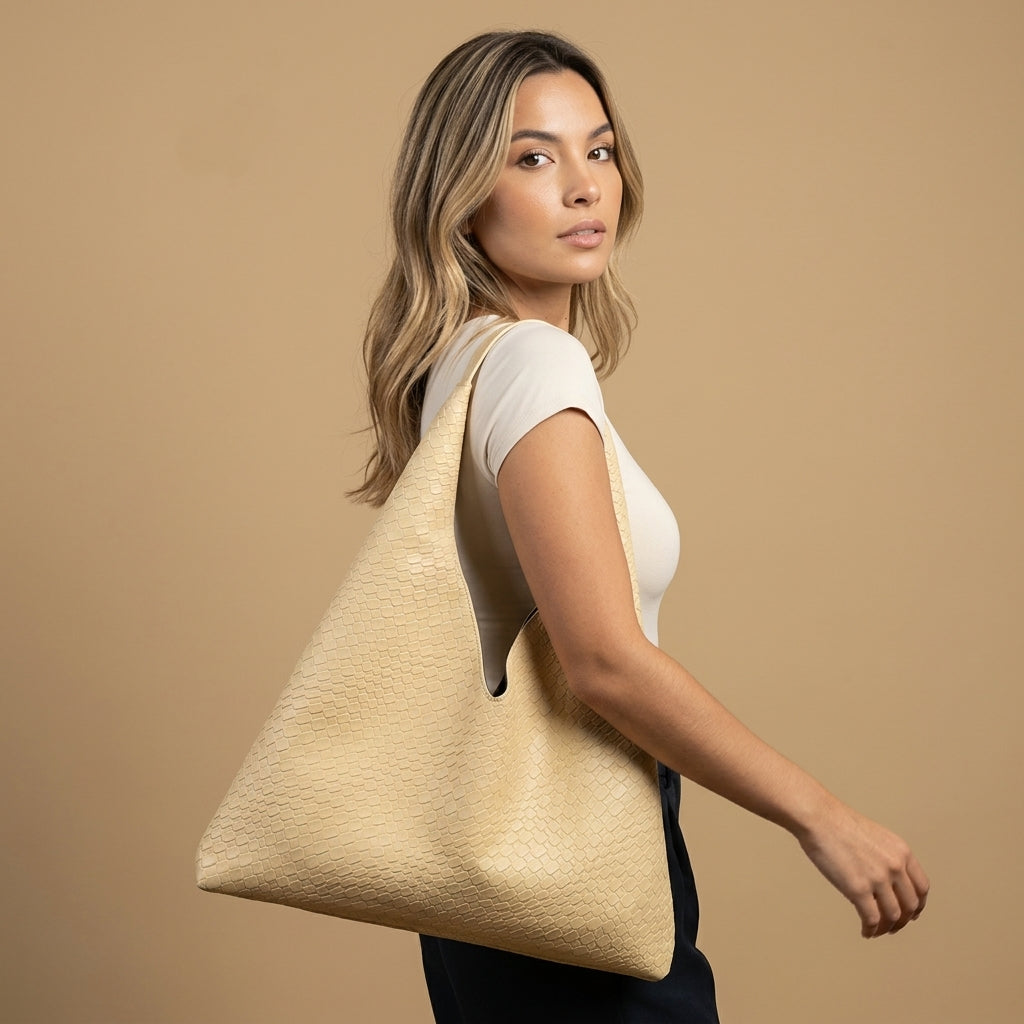Tote Bag Woven Retro Silhouette