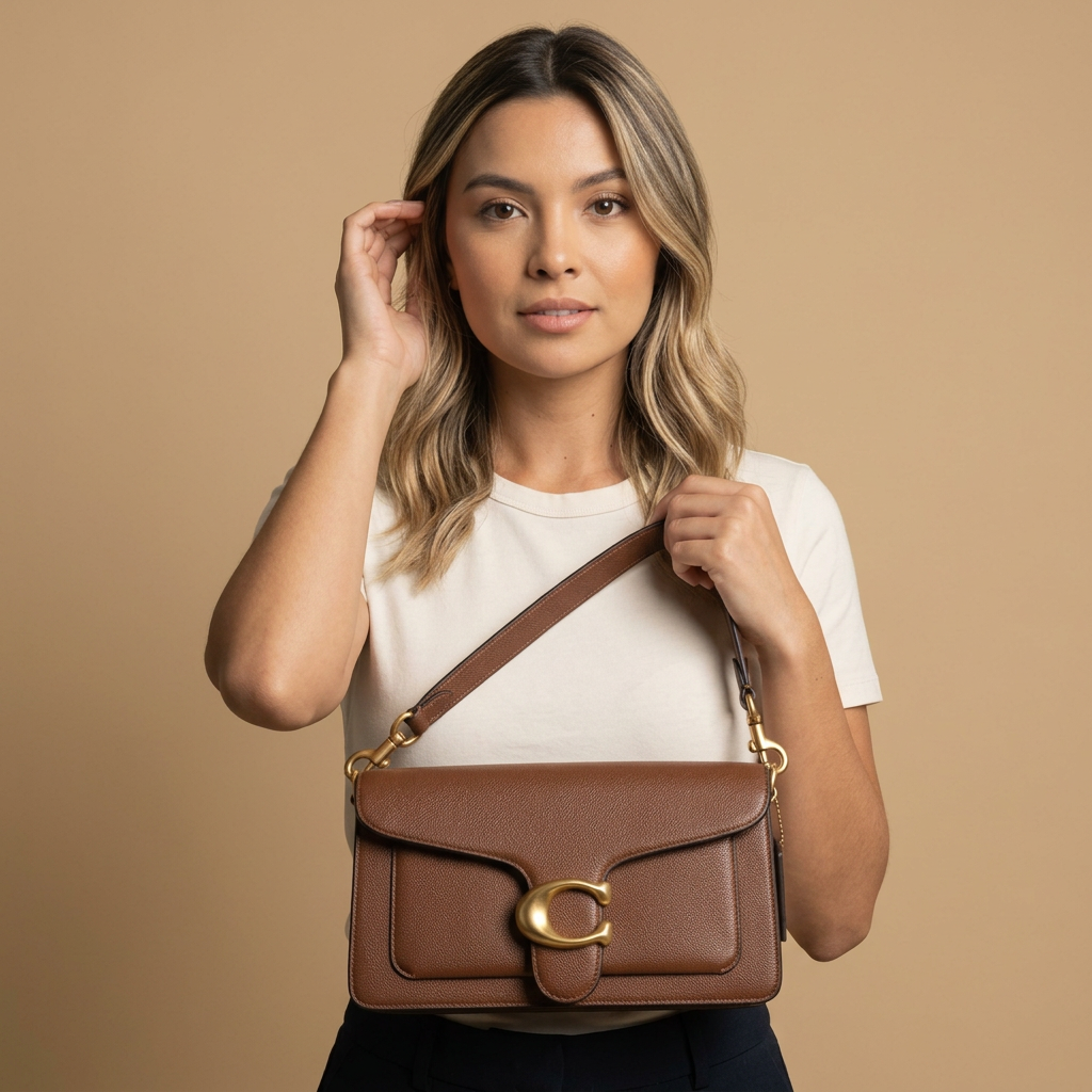 Shoulder Bag Women Flap Leather Gold Hardware