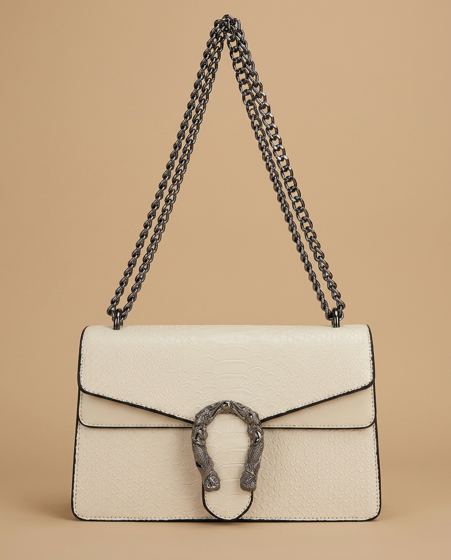 Crossbody Bag Snake Embossed Flap