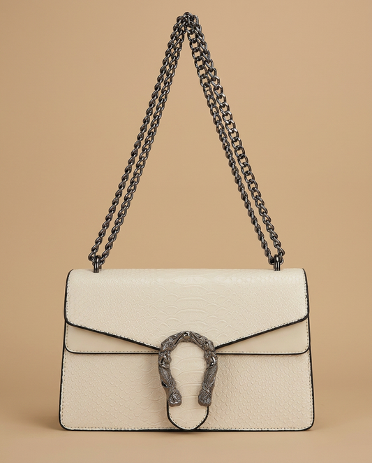 Crossbody Bag Snake Embossed Flap