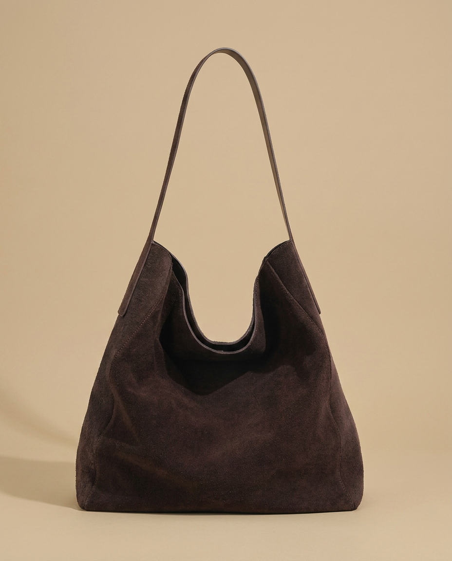 Hobo Bag with Suede Finish