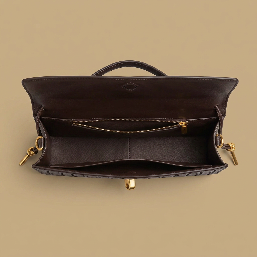 Crossbody Bag Woven Leather Clutch Handbag