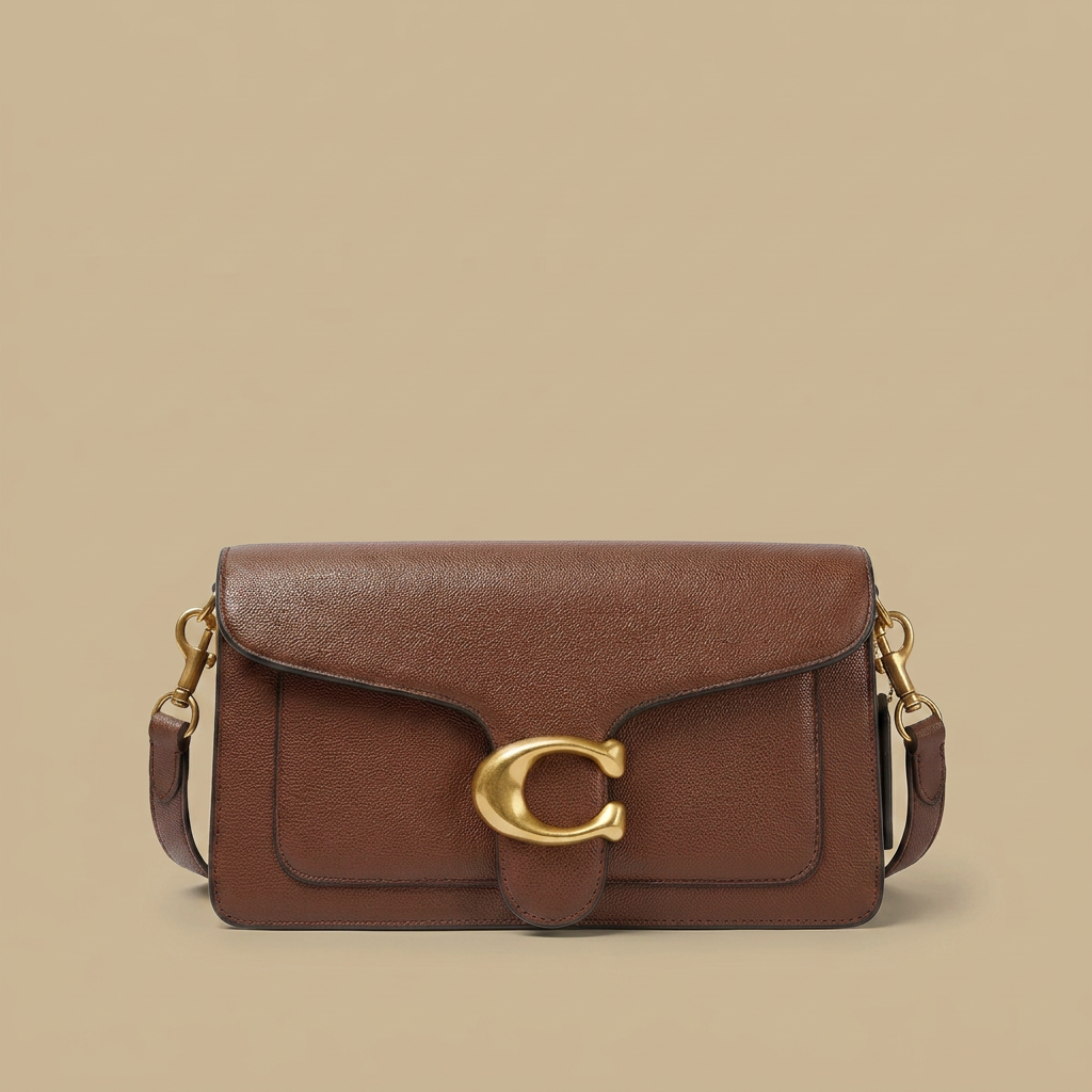 Shoulder Bag Women Flap Leather Gold Hardware