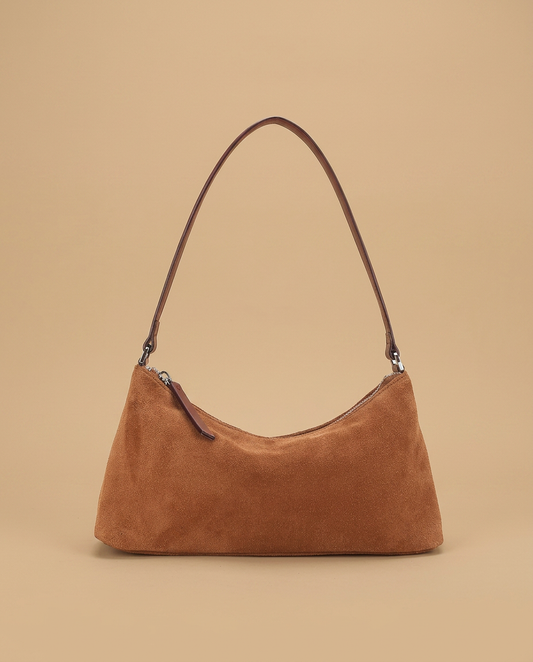 Shoulder Bag with Suede Finish
