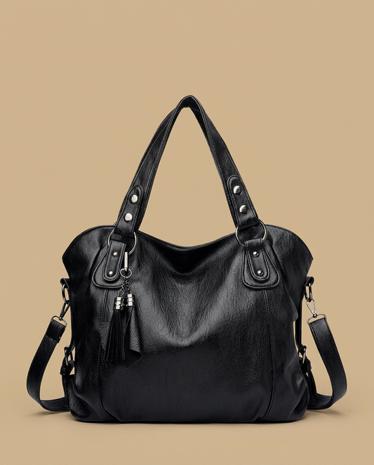 Tote Bag Women Studded Leather Tassel Handbag