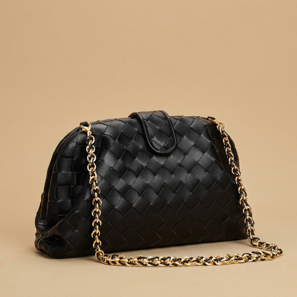 Shoulder Bag Woven Leather Chain