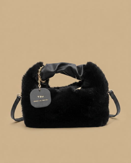 Shoulder Bag Faux Fur Handle