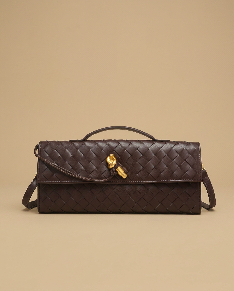 Crossbody Bag Woven Leather Clutch Handbag