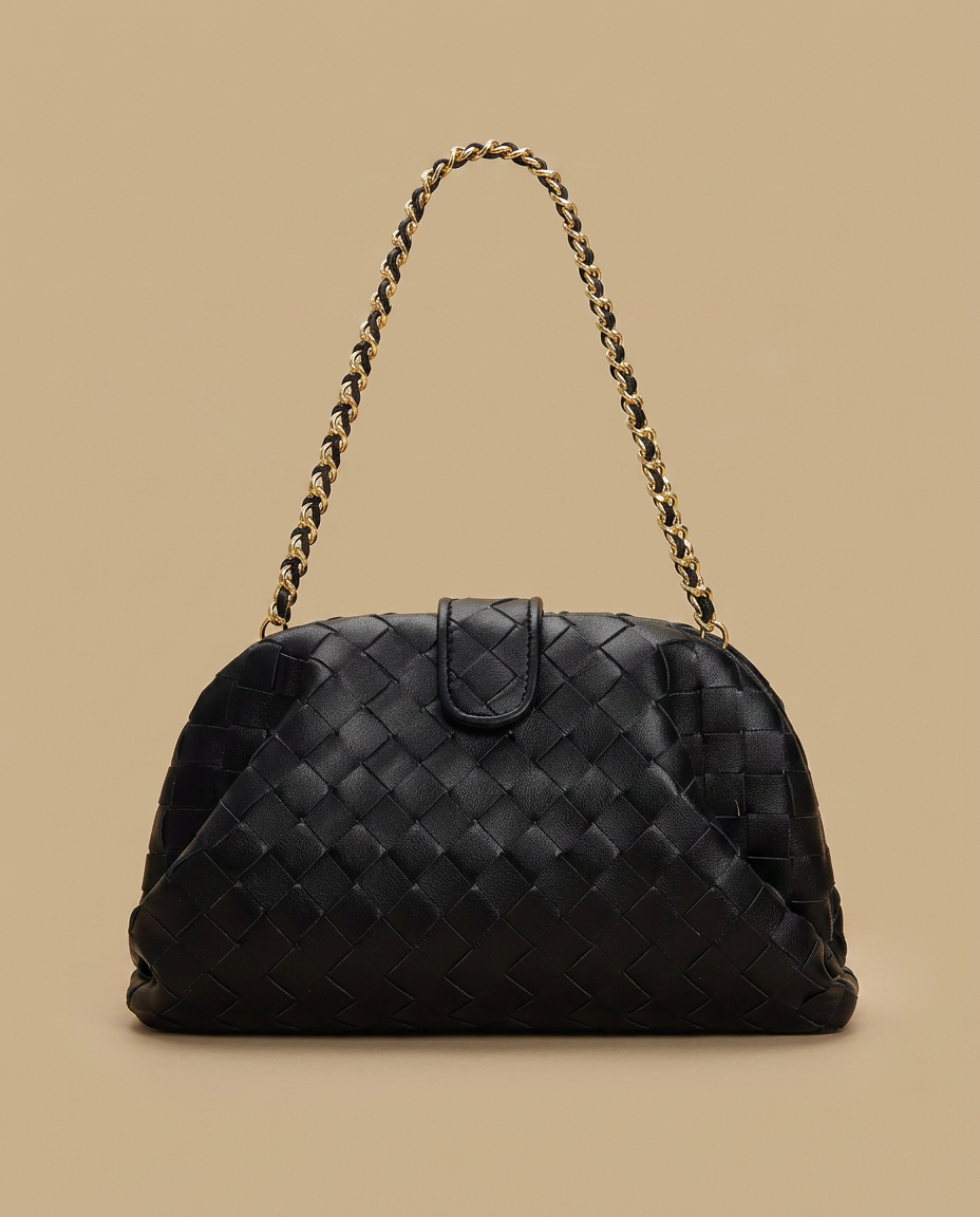 Shoulder Bag Woven Leather Chain