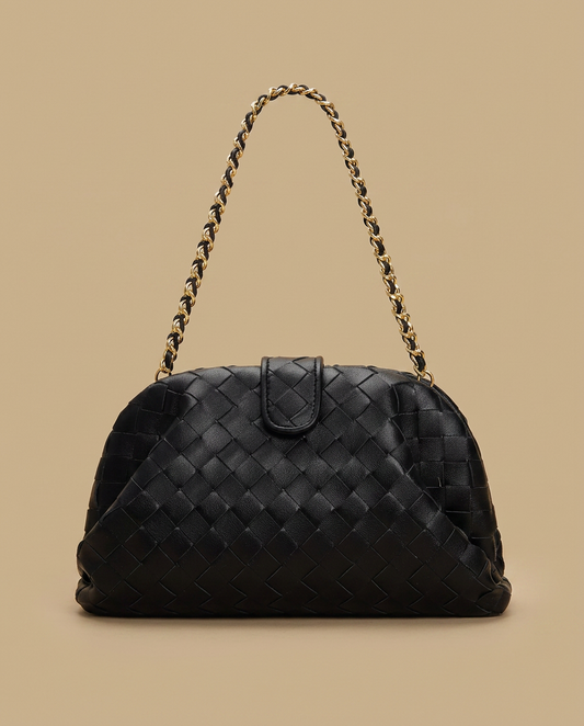 Shoulder Bag Woven Leather Chain