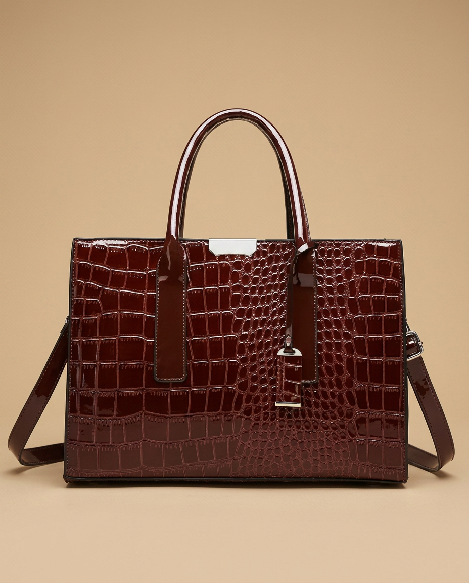Tote Bag Croc Embossed Finish