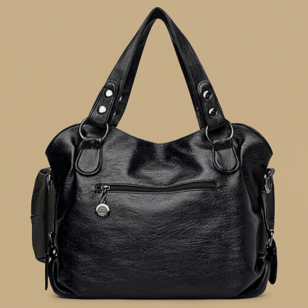 Tote Bag Women Studded Leather Tassel Handbag
