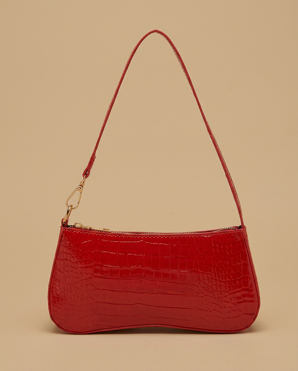 Shoulder Bag with Croc Texture