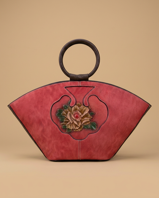 Shoulder Bag with Floral Applique