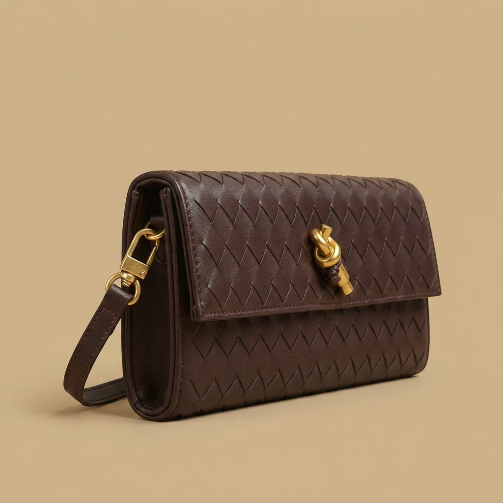 Crossbody Bag Woven Leather Clutch Handbag