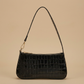 Shoulder Bag with Croc Texture