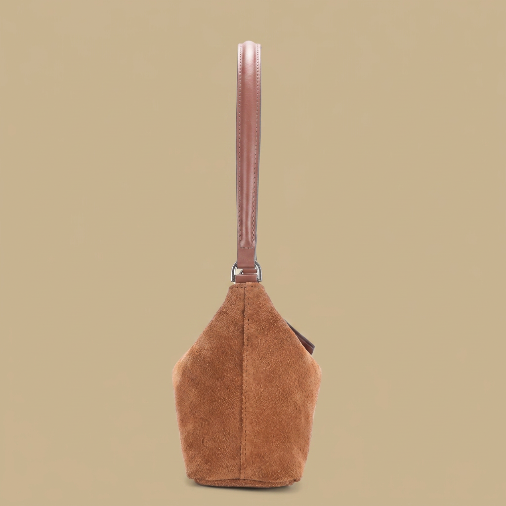 Shoulder Bag with Suede Finish