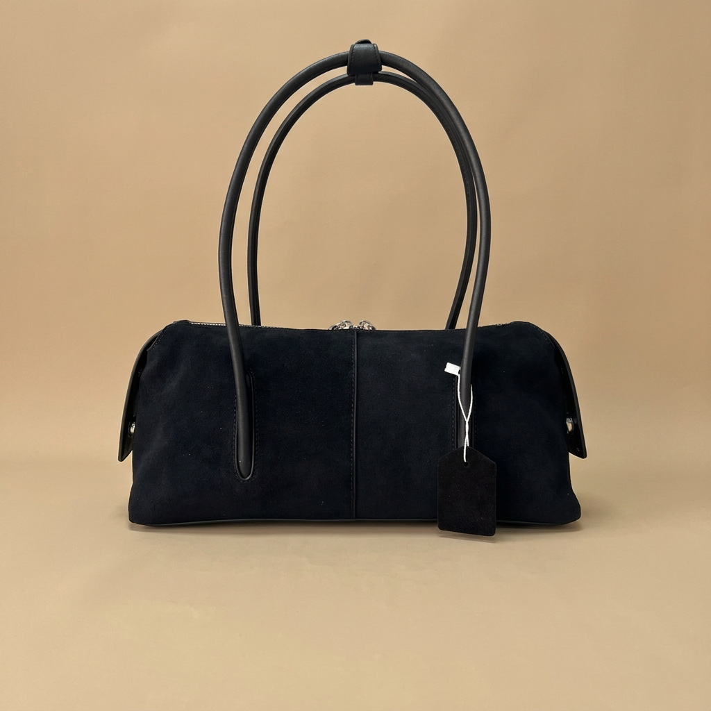 Shoulder Bag with Double Zipper