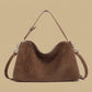 Genuine Suede Leather Tote Shoulder Bag