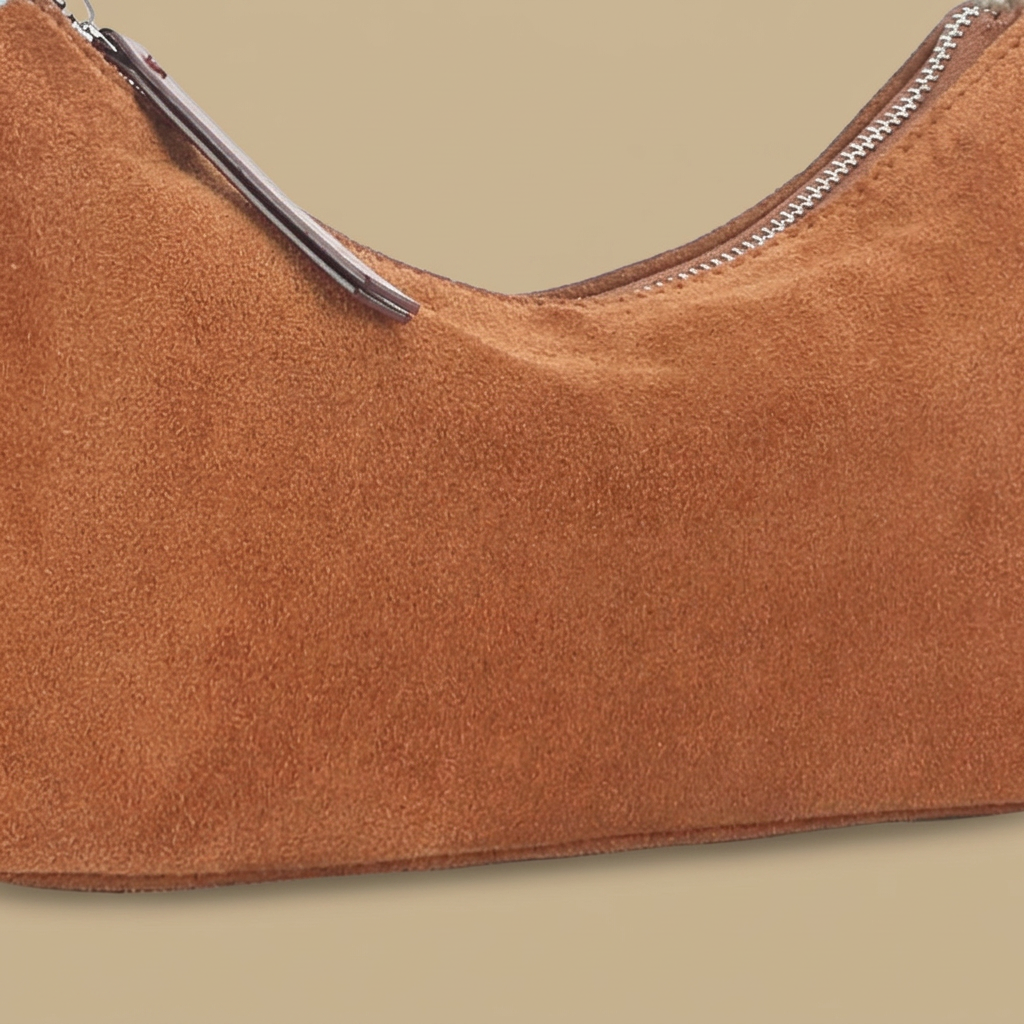 Shoulder Bag with Suede Finish