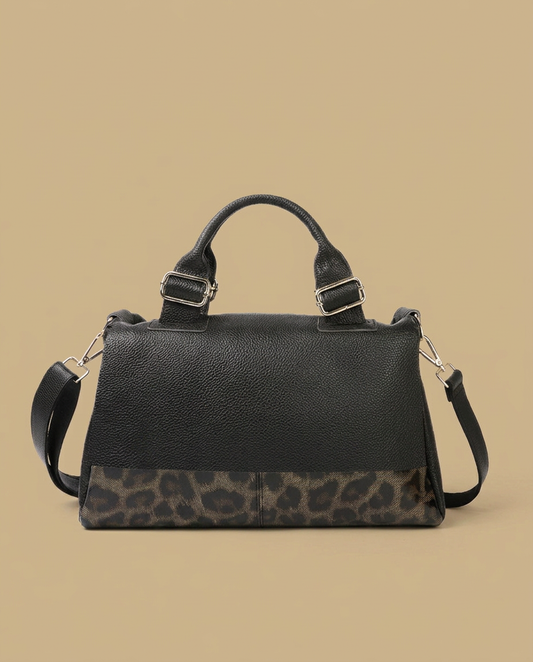 Shoulder Bag with Leopard Detail