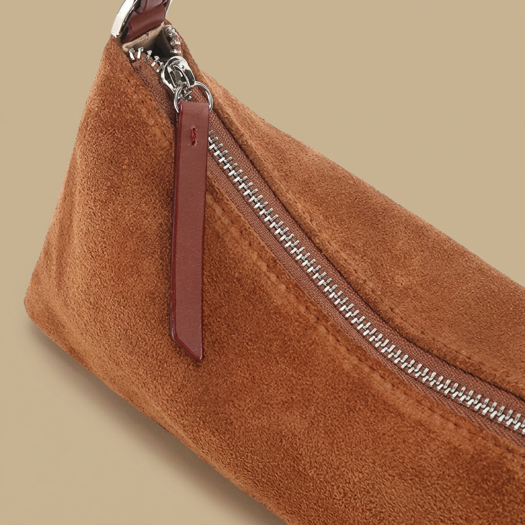 Shoulder Bag with Suede Finish